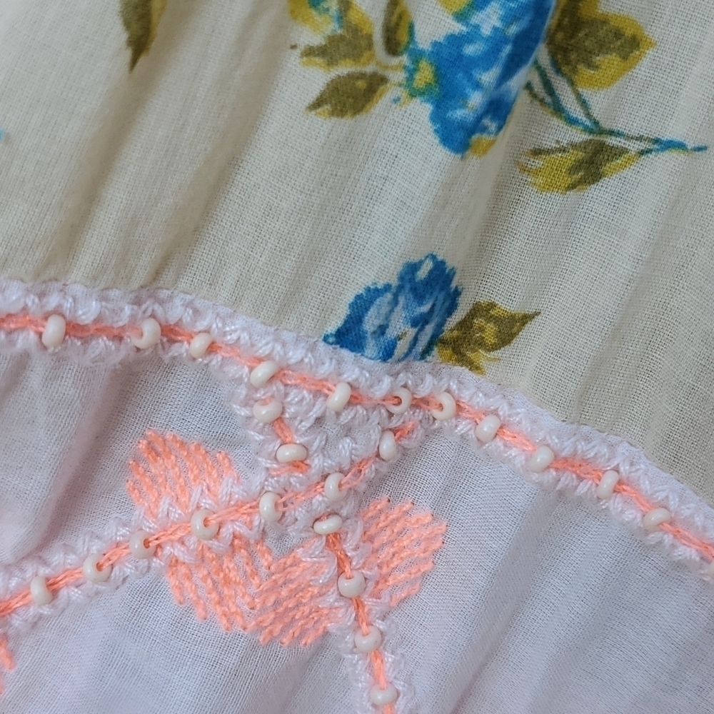 Free People Tunic small pale pink textured poof sleeves - Picture 5 of 6